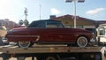 1950 Red Cadillac Car on Tow.Truck Royalty Free Stock Photo