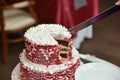 Red cake on a table Royalty Free Stock Photo