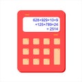 red calculator isolated on a white background illustration Royalty Free Stock Photo