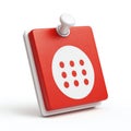 Red Calendar Icon with Pushpin and Dots on White Royalty Free Stock Photo
