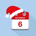 Red calendar 6th december Saint Nicholas Day blue background