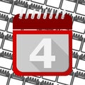 Red Calendar - Vector Icon number 8