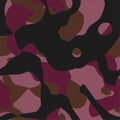 Red camouflage seamless pattern. Military background. Vector illustration. EPS 10. Royalty Free Stock Photo