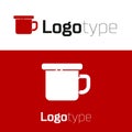 Red Camping metal mug icon isolated on white background. Logo design template element. Vector Royalty Free Stock Photo