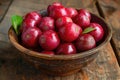 Red camu camu fruit in a bowl. Camu camu is a south American fruit Royalty Free Stock Photo