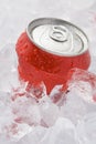 Red Can Of Fizzy Soft Drink Set In Ice Royalty Free Stock Photo