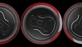 Red can of soda, view from the top on black background, 3d render Royalty Free Stock Photo