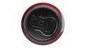Red can of soda, view from the top on black background, 3d render Royalty Free Stock Photo