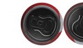 Red can of soda, view from the top on black background, 3d render Royalty Free Stock Photo