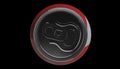 Red can of soda, view from the top on black background, 3d render Royalty Free Stock Photo