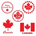 Red Canada day graphics