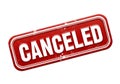 Red canceled stamp isolated on transparent background Royalty Free Stock Photo
