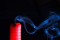 Red candle blow off with smoke Royalty Free Stock Photo