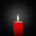 Red Candle with Bright Light Effect on Black Background - Graphic Illustration!