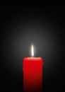 Red Candle with Bright Light Effect on Black Background - Graphic Illustration!
