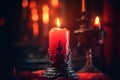 Red candle burn gothic. Generate Ai