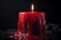 Red candle burn melting. Generate Ai