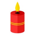 Red Candle Flat Icon Isolated on White