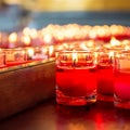 Red candle in glass Royalty Free Stock Photo