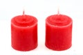 Red candle with isloated white background Royalty Free Stock Photo