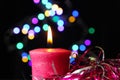 Red candle lit Royalty Free Stock Photo