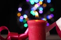 Red candle lit Royalty Free Stock Photo