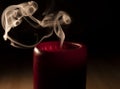 Red Candle Smoke Close-up macro Royalty Free Stock Photo