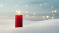Red Candle in Winter Snow Serenity warmth hope peace celebration A single red candle burns brightly in a snowy landscape