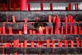 Red candles in the Buddhist Temple Royalty Free Stock Photo