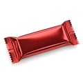 Red candy bar wrapper isolated on white background Royalty Free Stock Photo