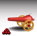 Red cannon Royalty Free Stock Photo