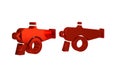 Red Cannon icon isolated on transparent background. Royalty Free Stock Photo