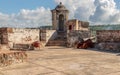 Red Cannon inside the Fortress Royalty Free Stock Photo