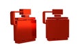 Red Canteen water bottle icon isolated on transparent background. Tourist flask icon. Jar of water use in the campaign.