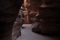 Red canyon in Israel near Eilat. Picturesque and undulating rocks hollowed out by rain in sandstone in the Negev desert