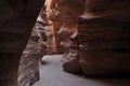 Red canyon in Israel near Eilat. Picturesque and undulating rocks hollowed out by rain in sandstone in the Negev desert