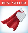 Red cape. Super hero cape. Red super cloak. Character hero logo. Manager leader. Leadership concept. Leadership sign Royalty Free Stock Photo