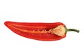 Red capsicum cut in half Royalty Free Stock Photo