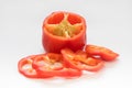 Red capsicum or sweet pepper on white background Royalty Free Stock Photo