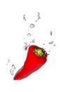 Red capsicum in water with air bubbles Royalty Free Stock Photo