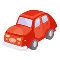 Red car, cartoon illustration, isolated object on white background, vector illustration Royalty Free Stock Photo