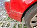 Red car with damage Royalty Free Stock Photo