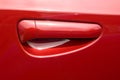 Red car door handle Royalty Free Stock Photo