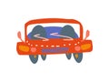 Red Car Front View Cartoon Vector Illustration Royalty Free Stock Photo