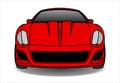 Red Car, Front view. Fast Racing car. Modern flat Vector illustration Royalty Free Stock Photo