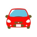 Red car, front view Royalty Free Stock Photo