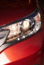 Red car headlight on Royalty Free Stock Photo