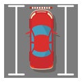 Red car icon, isometric style