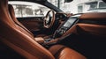 A red car interior, created using generative ai tools Royalty Free Stock Photo