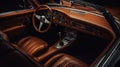 A red car interior made with leather, old design, very attractive, created using generative ai tools Royalty Free Stock Photo